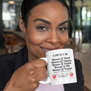 I Am W.O.W. - Women&#39;s Empowerment/Affirmation - Customized Jumbo Mug, 20oz.