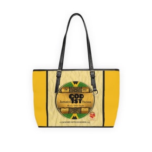 GOD 1st Jamaica Thrives - Yellow/Creme/Black Custom Designed Jamaican Themed PU Leather Shoulder Bag