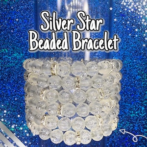 Silver Star Beaded Bracelet