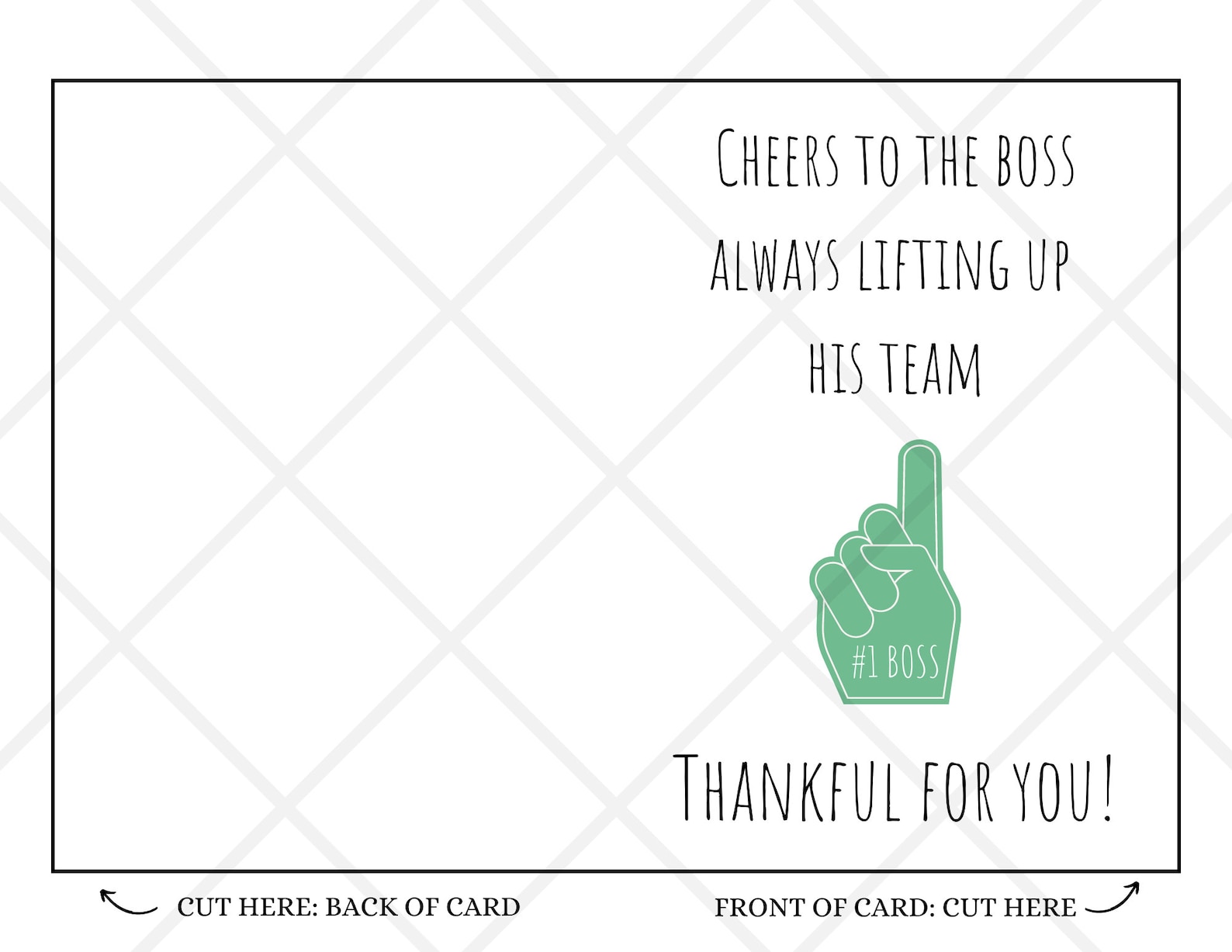 Cheers to the Boss Always Lifting up His Team 5x7 Inch Instant Download ...