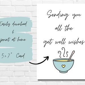 Sending You All the Well Wishes get well card 5x7 inch Digital download printable for coworker, friend, teammate, employee, family