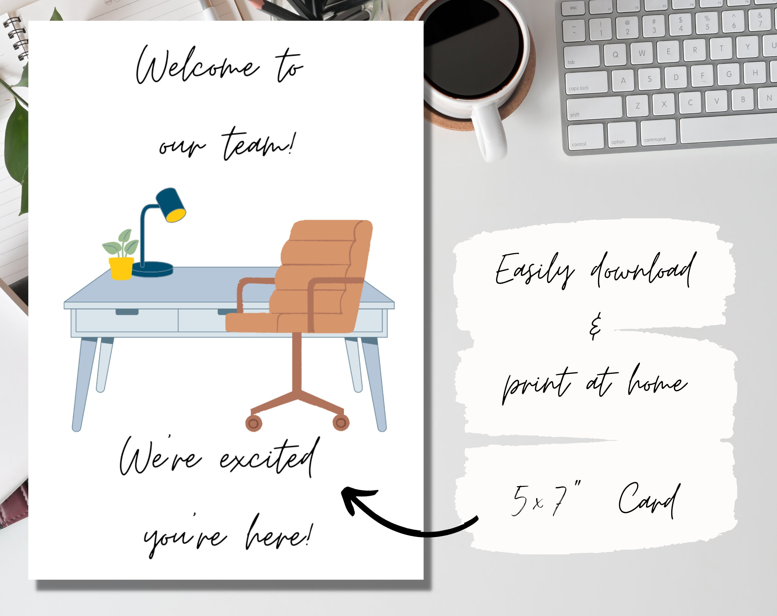 Welcome to Our Team, We're Excited You're Here 5x7 Inch Digital ...