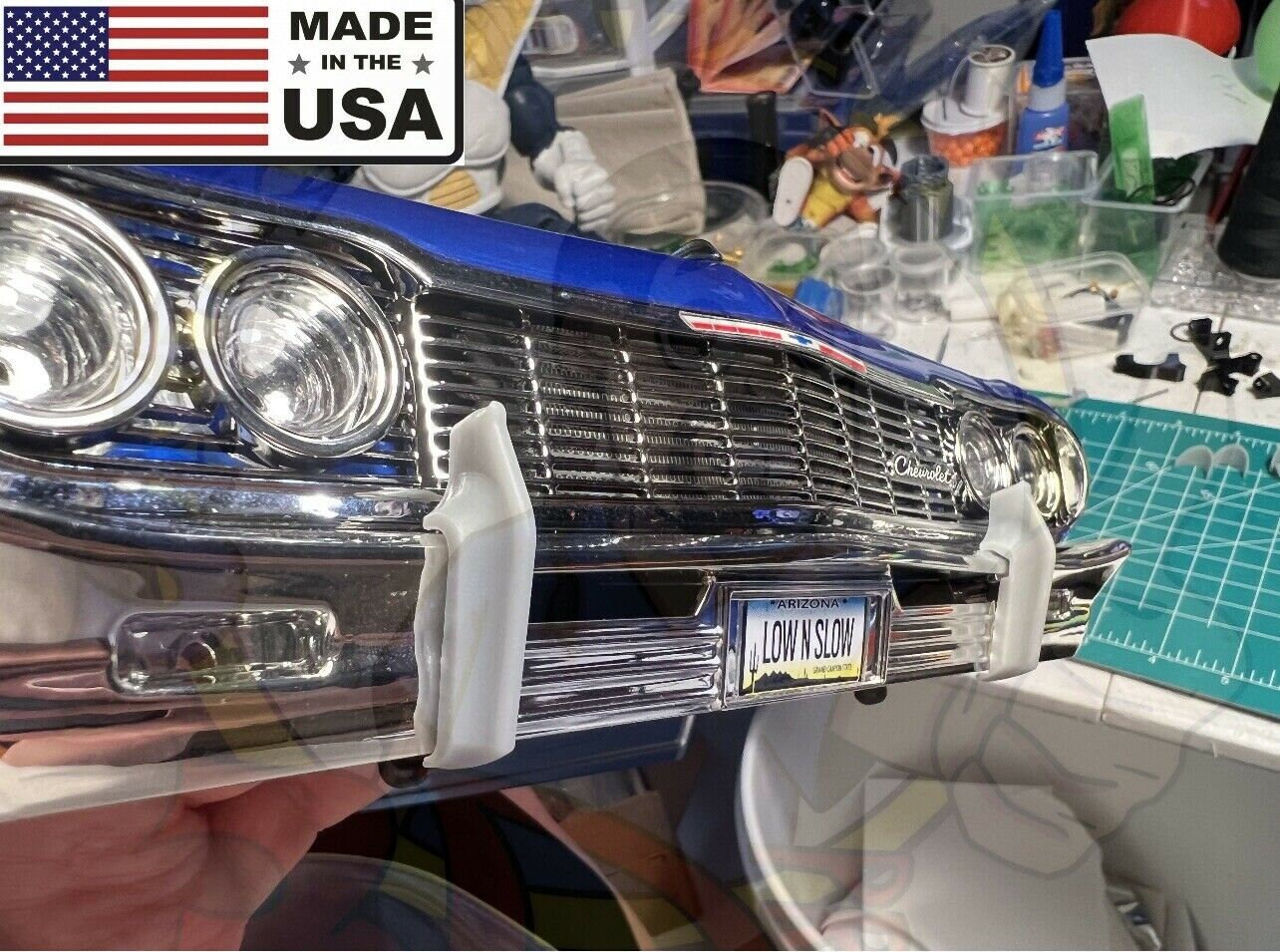 1:10 Bumper Guards Front/Back for Redcat Sixtyfour RC Lowrider Impala - Raw