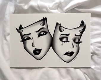 Smile now cry later diablita art prints 6”x9”