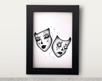 Smile Now Cry Later Art Print: Payasitas Diablitas Giclée