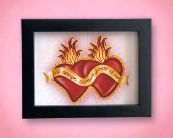 Sacred heart, tu corazón siempre junto al mio art print