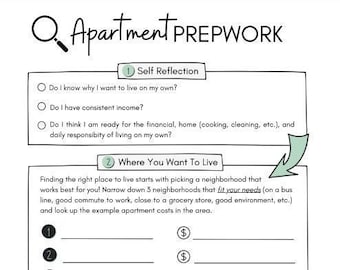 Independent Living Worksheet: How To Find An Apartment (6 pages, includes hyperlinked resources)
