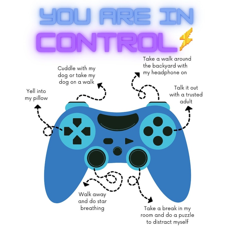 You Are in Control: Gaming Coping Skill SEL Digital Download Worksheet ...