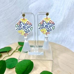 Papel Picado earrings+ Hispanic heritage+ latin inspired+ Mexican culture+ polymer clay earring+ Dia de los muertos+ Day of the dead earring