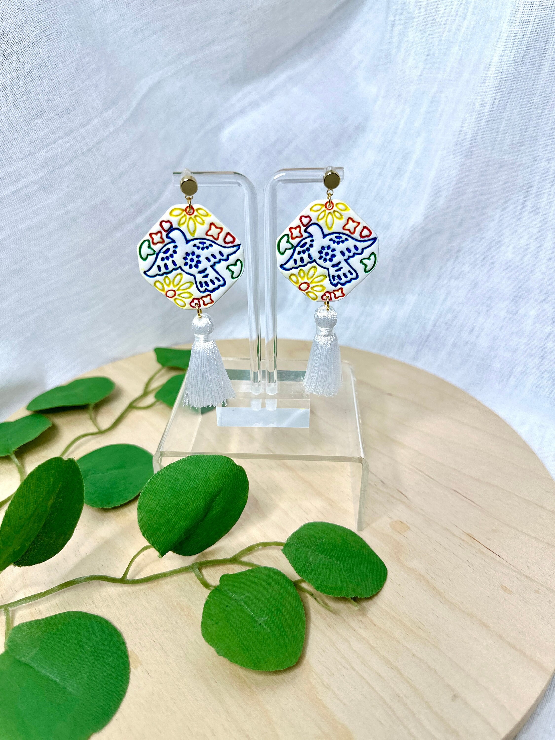 Papel Picado earrings+ Hispanic heritage+ latin inspired+ Mexican culture+ polymer clay earring+ Dia de los muertos+ Day of the dead earring