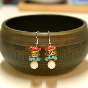Tibetan Style Earrings: Nepal Ethnic Dangle Earrings