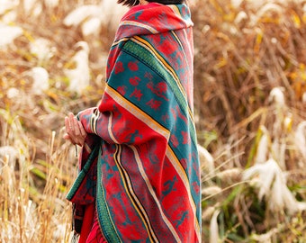 Ethnic wind scarf female Tibetan Spring and Autumn towel outside the cloak air conditioning shawl