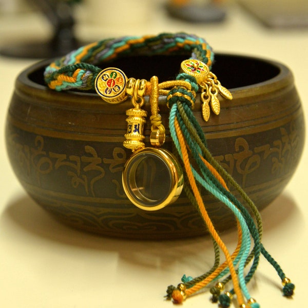 New Colors Handwoven Tibetan style hand rope Zakiram hand rope Green Tara Fifth Lord Tangka bracelet