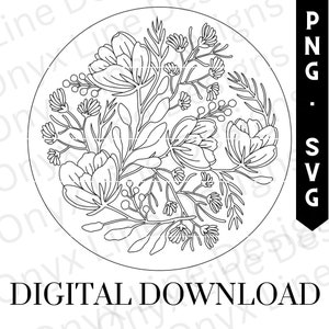 Boho Blumen SVG BORDÜREN DATEI einzeilige Schnittdatei Laser bereit Blume Boho digitaler Download glowforge aeon Donner Laser bereit