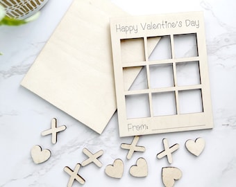 Valentine's day Tic-tac-toe SVG file digital download Laser file Thunder Glowforge aeon