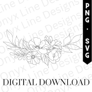 floral single line svg floral cut file round sign hanging wall hanging flower shaping laser ready single line design