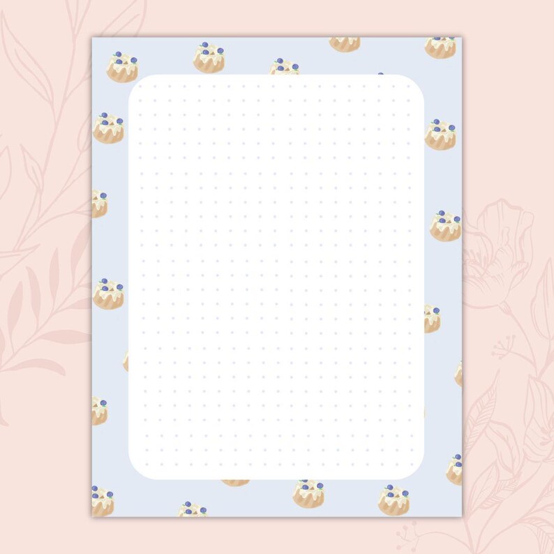 Note Paper For Letters PRINTABLE Notes, Cute Letter Writing Paper, 8.5x11, DOT Journal Page ...
