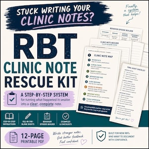 RBT Session Note Kit | Complete Documentation System with Examples, Formulas & Audit Checklist | Printable PDF