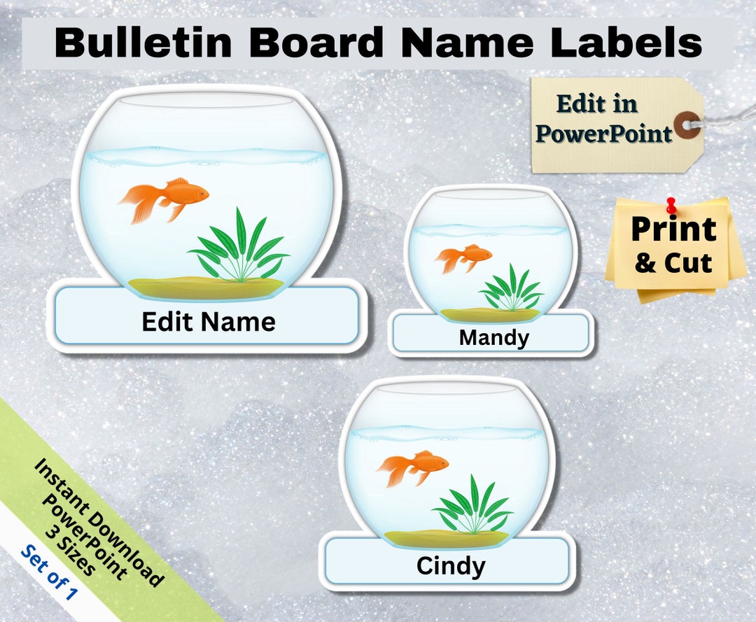 Goldfish Bowl Name Tags: Classroom Decor (printable Powerpoint)