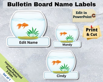 Goldfish Bowl Name Tags: Classroom Decor (Printable Powerpoint)