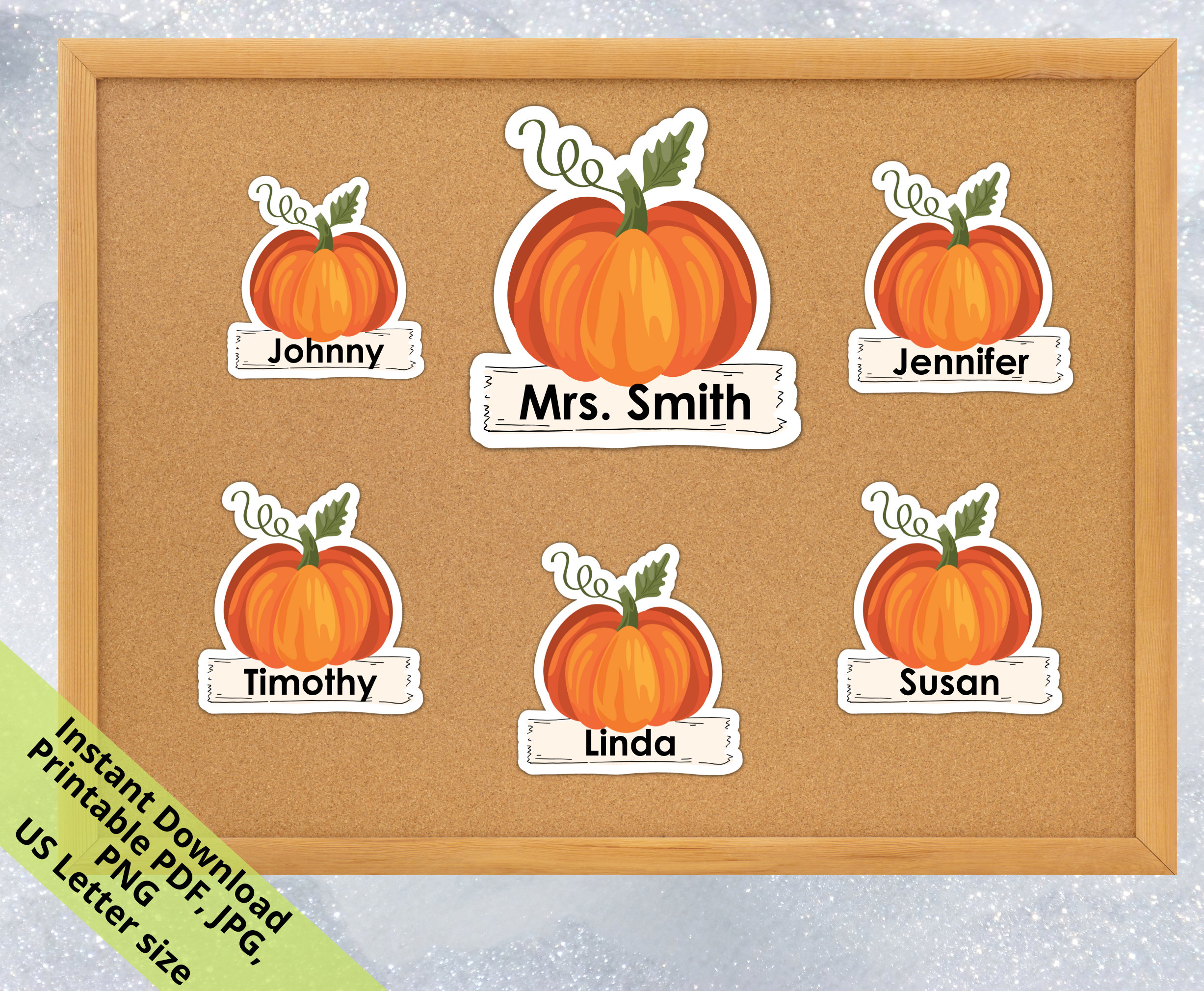 Pumpkins Fall, Editable Student Name Tags PRINTABLES, Classroom Bulletin Board Décor, Door Name ...