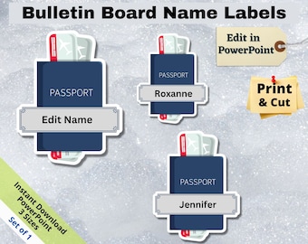 Passport Name Tags: Editable Classroom Decor (PowerPoint, Digital Download)
