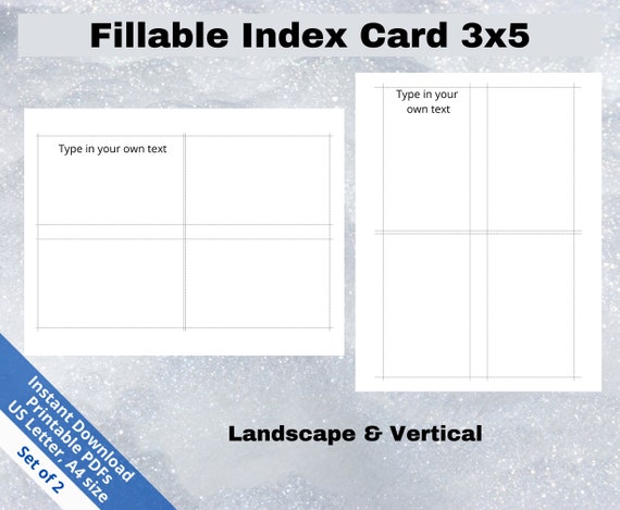 Printable Index Cards Template