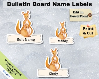 Kangaroo Name Tags: Editable Classroom Decor (Printable Digital Download)