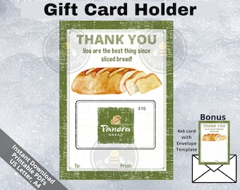 PRINTABLE Best thing since sliced bread gift card holder, Teacher thank you, teacher gift, Teacher appreciation, Teacher birthday, SB030