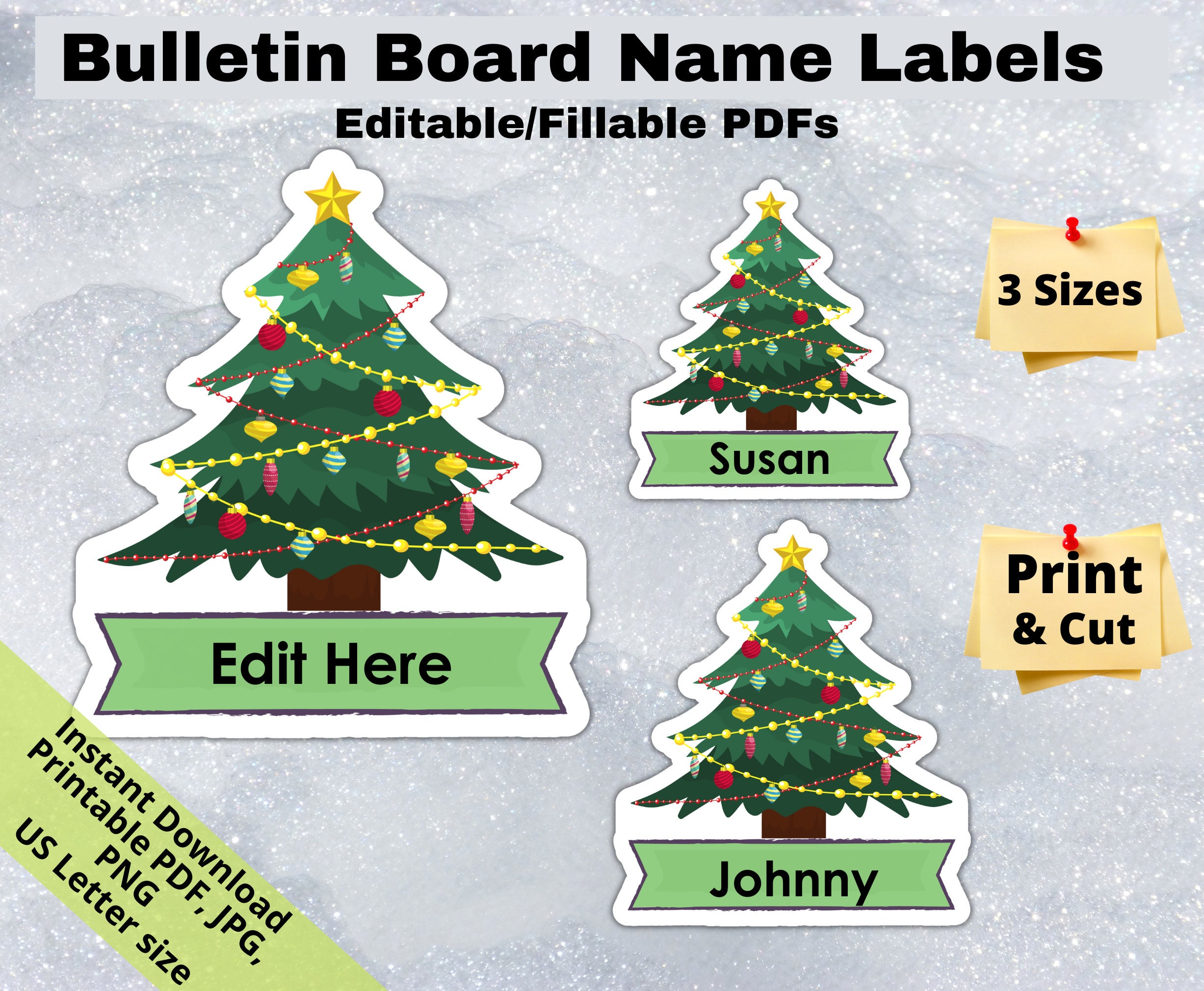 christmas tree, editable student name tags printables, classroom