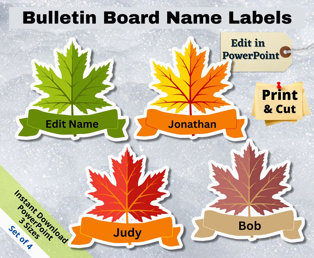 Maple Leaf, Editable Student Name Tags PRINTABLES, Classroom Bulletin