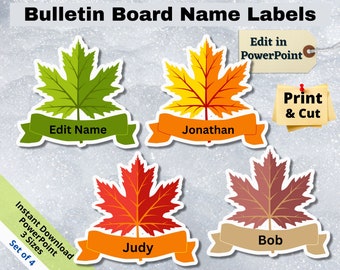 Maple Leaf Name Tags: Editable Classroom Decor (Digital Download)