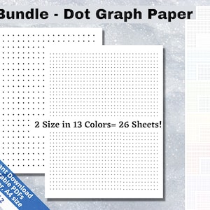Printable Dot Graph Paper PDF, Bundle Dot Grid Paper, Digital Dot Graph, Journal Dot Graph Pape, Color Dot Graphing Paper Template, SB039