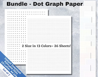 Printable Dot Graph Paper PDF, Bundle Dot Grid Paper, Digital Dot Graph, Journal Dot Graph Pape, Color Dot Graphing Paper Template, SB039