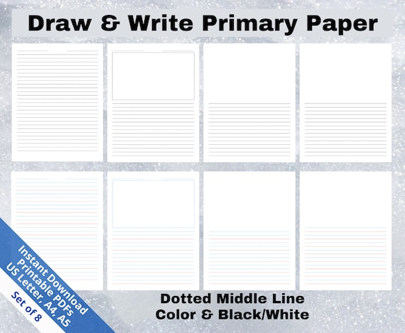 Printable Draw and Write PDF Primary Writing Paper Digital Etsy