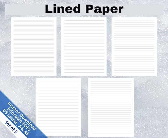 printable lined paper pdf wide ruled paper college ruled etsy