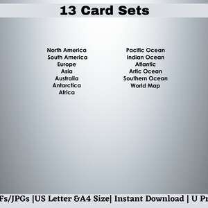 Continents Oceans Flashcards Printable, Editable Montessori ...