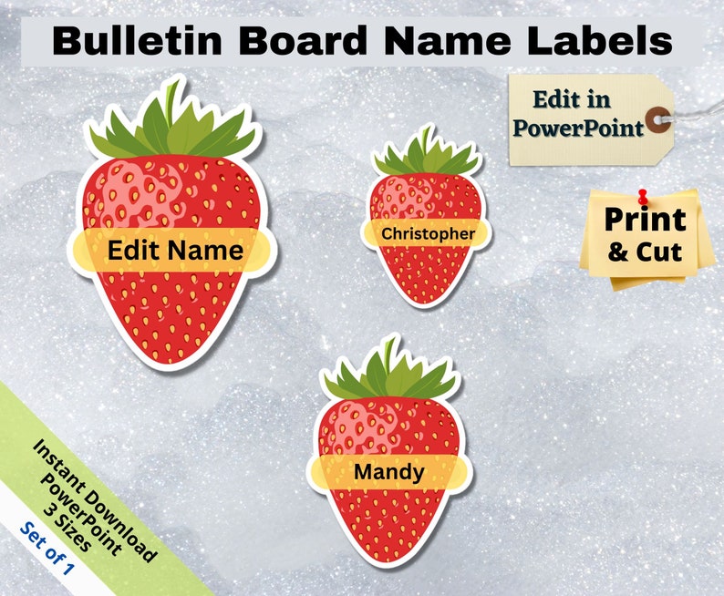 Raspberry Name Tag Strawberry Name Tags: Editable Classroom Decor (digital Download ...