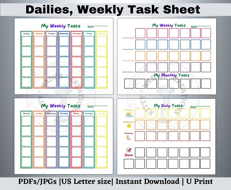 Editable Visual Routine Chart: Kids Daily Schedule (printable PDF) - Etsy