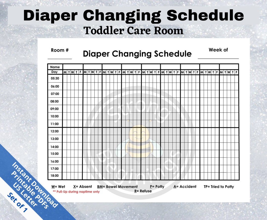 Weekly Diaper Changing Schedule for Toddler Preschool Rooms Simple