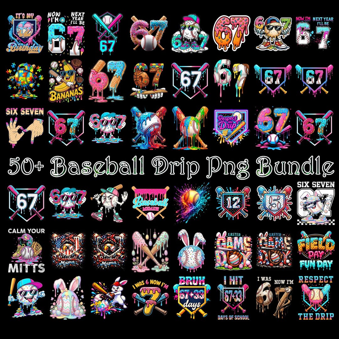 Baseball Drip PNG SVG Bundle, Sublimation Graphics - Etsy