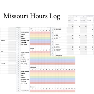 Editable Missouri Homeschool Hours Log