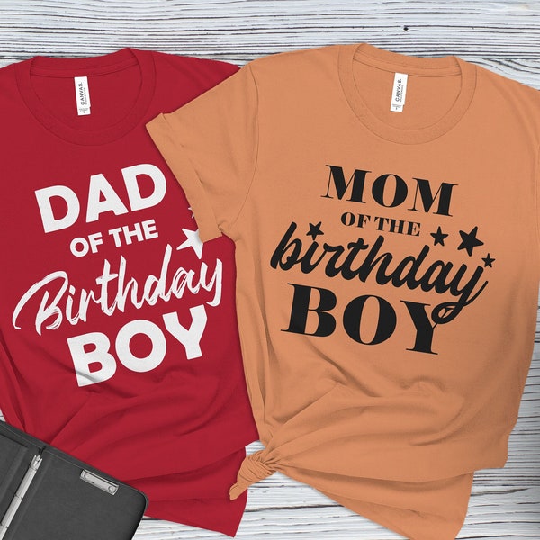 Dad of the Birthday Boy Shirt, Mom of the Birthday Boy Tank Top, Family Birthday Gift, Mom Dad T-shirt,Mommy daddy Tshirt, Mother father Tee