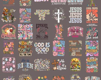 Christian Floral PNG Bundle, Bible Verse Designs (Digital Download)