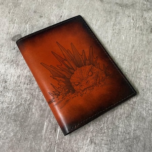 Godzilla King of The Monsters leather wallet, custom name engrave gift for boyfriend, gift for him - 150726