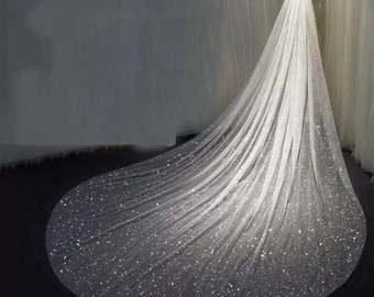 Sparkly veil, Shimmering veil, cathedral sparkly veil, bridal sparkly veil