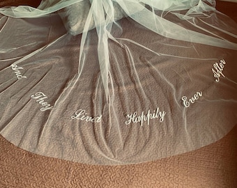 Personalized veil,Wedding shoes for the bride Wedding veil with comb wedding veil into the future Personalized, printed