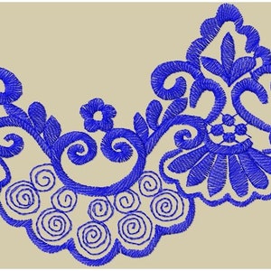 Floral Embroidery Design: Veil & Curtain Edging (DST)