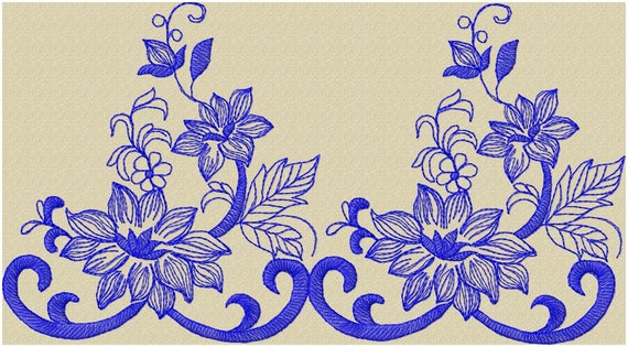 Embroidery Design, Machine Embroidery Design, Festoon for curtains and veils,machine embroidery design flowers machine embroidery