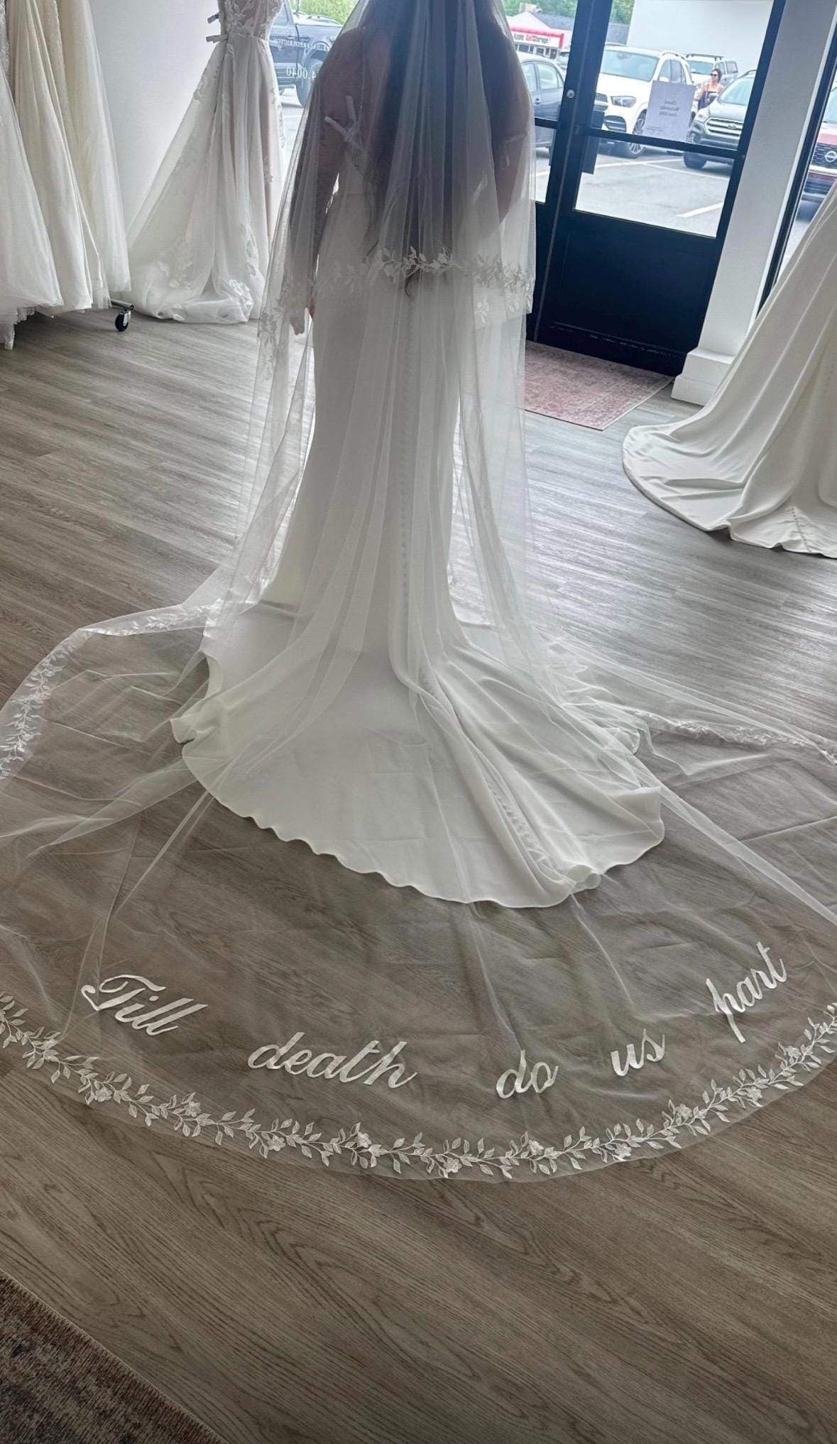 Embroidered Cathedral Wedding Veil – Personalized 